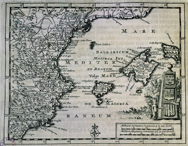 PLANO DESDE BARCELONA A CARTAGENA E ISLAS BALEARES-S XVIII
MADRID, BIBLIOTECA NACIONAL MAPAS
MADRID