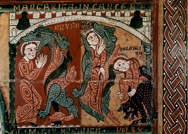 FRONTAL DE STA MARGARITA DE SESCORTS-DET-SANTA CON EL DRAGON-S XII-
VICH, MUSEO EPISCOPAL
BARCELONA

This image is not downloadable. Contact us for the high res.