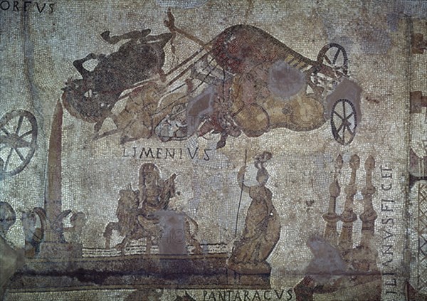 MOSAICO DE LAS CARRERAS - CUADRIGA ELIMINADA - MOSAICO ROMANO DEL CIRCO DE GERONA
BARCELONA, MUSEO ARQUEOLOGICO
BARCELONA
This image is not downloadable. Contact us for the high res.