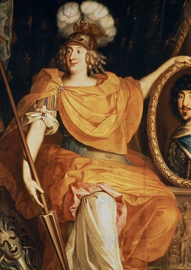 Bourguignon, The Duchess of Montpensier holding the portrait of his father the Duke of Orleans