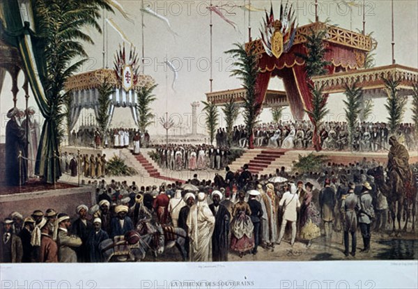 RIOU
GRABADO-INAUGURACION DEL CANAL DE SUEZ
PARIS, COLECCION PARTICULAR
FRANCIA