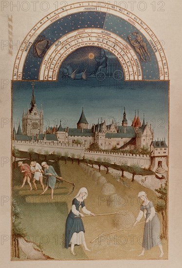 LIMBOURG HNOS
LIBRO DE HORAS DEL DUQUE DE BERRY. HOJA CORRESPONDIENTE AL MES DE JUNIO. HACIA 1415.
PARIS, BIBLIOTECA NACIONAL
FRANCIA
This image is not downloadable. Contact us for the high res.