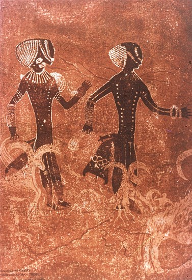 ABRIGO TANZOUMAITAK-P RUPESTRE-FIGURAS ADORNADAS
TASSILI, ABRIGOS SAHARA
ARGELIA