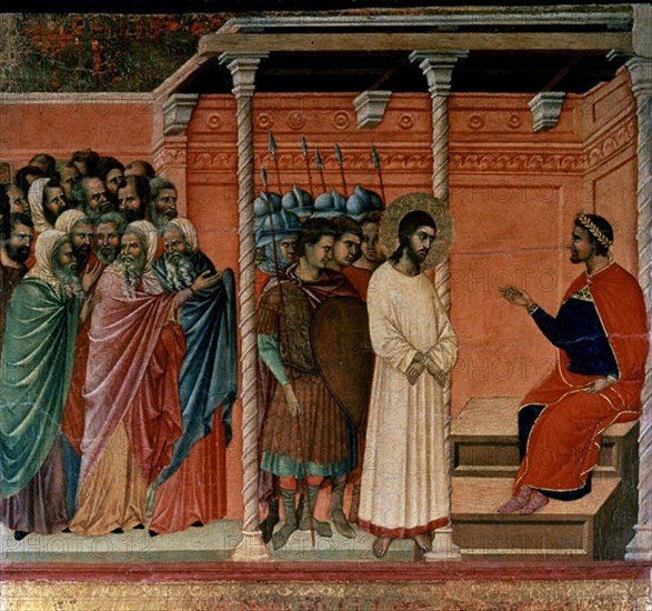 DUCCIO DI BUONINSEGN1255/1319
*CRISTO ANTE PILATOS CON VESTIDURA BLANCA
SIENA, CATEDRAL
ITALIA
This image is not downloadable. Contact us for the high res.