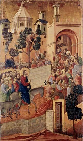 DUCCIO DI BUONINSEGN1255/1319
*CRISTO ENTRA EN JERUSALEM
SIENA, CATEDRAL
ITALIA
