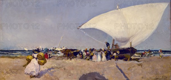 Sorolla, Déchargement du bateau