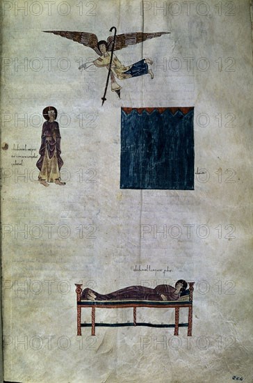 BEATO DE LIEBANA
COMENTARIOS AL APOCALIPSIS - FOLIO 264-R- APARICION DEL ANGEL GABRIEL
GERONA, CATEDRAL-BIBLIOTECA
GERONA