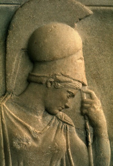 RELIEVE DE ATENEA PENSATIVA- DETALLE DE LA CABEZA- 460 A.C.
ATENAS, MUSEO DE LA ACROPOLIS
GRECIA
This image is not downloadable. Contact us for the high res.