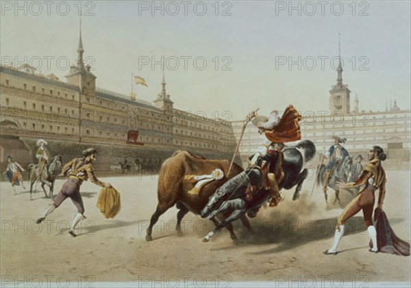 BLANCHARD
CORRIDA DE TOROS EN LA PLAZA MAYOR DE MADRID-S XIX-LITOGRAFIA-ROMANTICISMO ESPAÑOL
Madrid, musée municipal