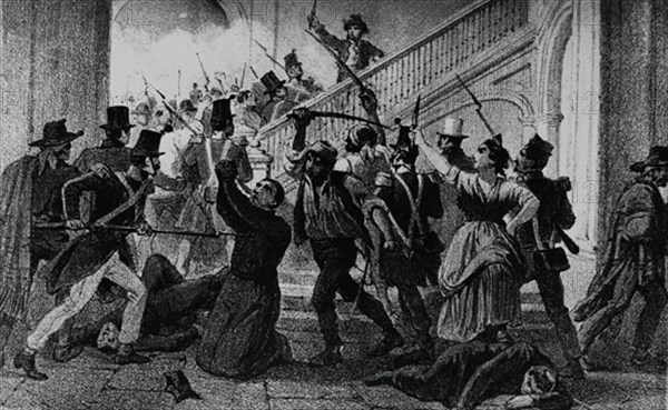 MATANZA DE FRAILES EN MADRID CULPADOS DE CAUSAR LA EPIDEMIA DEL COLERA - 1834
MADRID, COLECCION PARTICULAR
MADRID
This image is not downloadable. Contact us for the high res.