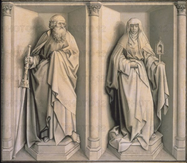 FLEMALLE MAESTRO DE 1378/1444
SANTIAGO EL MAYOR Y SANTA CLARA-77x88 CM-CERRADO-NP 1887 - (AUTOR CONOCIDO COMO ROBERT CAMPIN)
MADRID, MUSEO DEL PRADO-PINTURA
MADRID