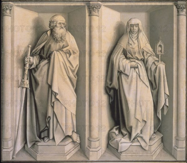 FLEMALLE MAESTRO DE 1378/1444
SANTIAGO EL MAYOR Y SANTA CLARA-77x88 CM-CERRADO-NP 1887 - (AUTOR CONOCIDO COMO ROBERT CAMPIN)
MADRID, MUSEO DEL PRADO-PINTURA
MADRID