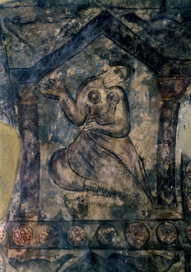 INTERIOR - FIGURA FEMENINA EN UNO DE LOS CASETONES DE LA BOVEDA DE LA NAVE CENTRAL - S VIII - OMEYA
QUSEIR AMRA, CASTILLO
JORDANIA
This image is not downloadable. Contact us for the high res.