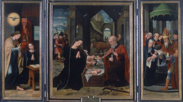 Master of the Half-Lengths, The Annunciation - The Nativity - The presentation at the temple