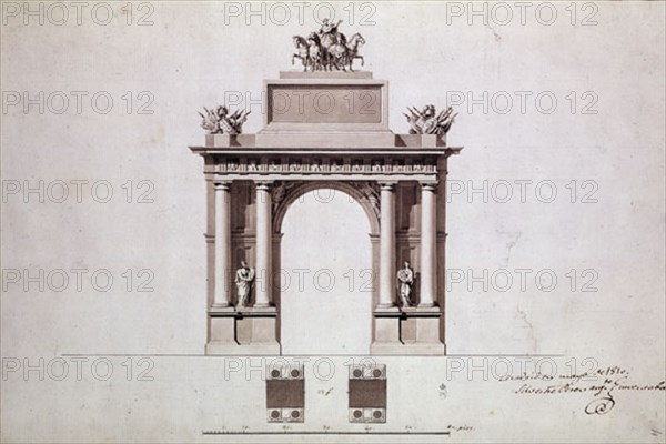 PEREZ SILVESTRE
DIBUJO-PROYECTO DEL ARCO DE TRIUNFO
Madrid, public museum