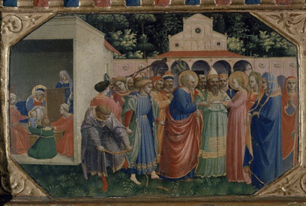 Fra Angelico, L'Annonciation - Détail des noces de la Vierge