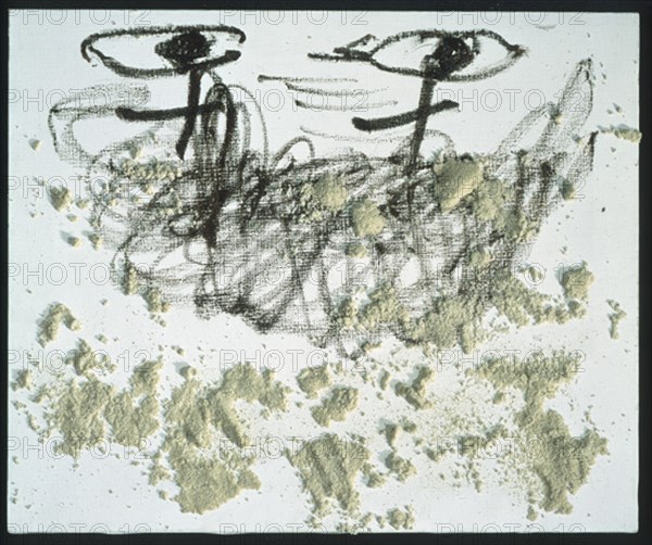 TAPIES ANTONI 1923-
CARA MARRON 2000-TECNICA MIXTA SOBRE TELA.545x655CM
BARCELONA, FUNDACION ANTONI TAPIES
BARCELONA