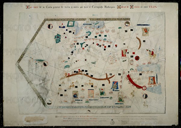 VALSECA GABRIEL
MAPA DEL MUNDO CONOCIDO EN 1439-FACSIMIL
MADRID, MUSEO NAVAL
MADRID