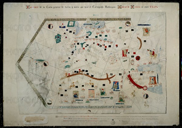 VALSECA GABRIEL
MAPA DEL MUNDO CONOCIDO EN 1439-FACSIMIL
MADRID, MUSEO NAVAL
MADRID