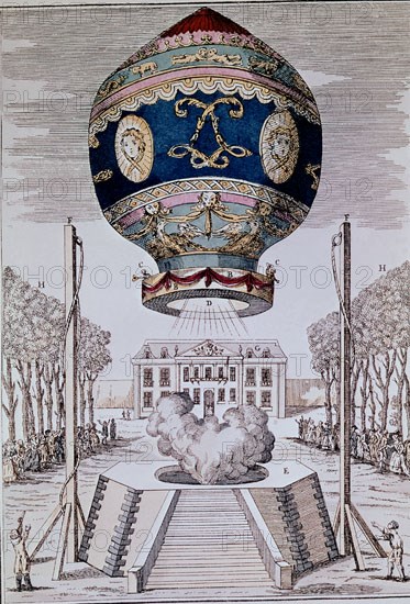 MONTGOLFIER JOSE Y ETIENNE 1740/1810-174
GRABADO-ASCENSION DEL GLOBO MONTGOLFIERE
MADRID, COLECCION PARTICULAR
MADRID