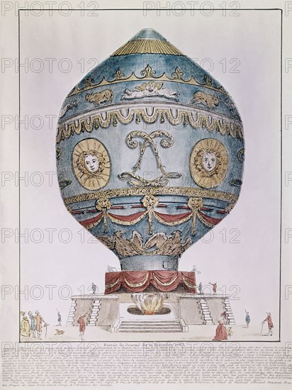 MONTGOLFIER JOSE Y ETIENNE 1740/1810-174
ASCENSION GLOBO MONTGOLFIER EN CASTILLO LA MUETTE.70PIES DE ALTO,DIAMETRO 40.DEL JOURNAL 21/11/1783
MADRID, COLECCION PARTICULAR
MADRID