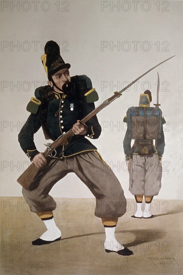 GRABADO-BATALLON CAZADORES GUARDIA FRANCESA S XIX
MADRID, COLECCION PARTICULAR
MADRID