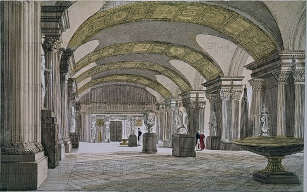 GRABADO-MUSEO DEL LOUVRE DE PARIS-SALA CARIATIDES
PARIS, COLECCION PARTICULAR
FRANCIA