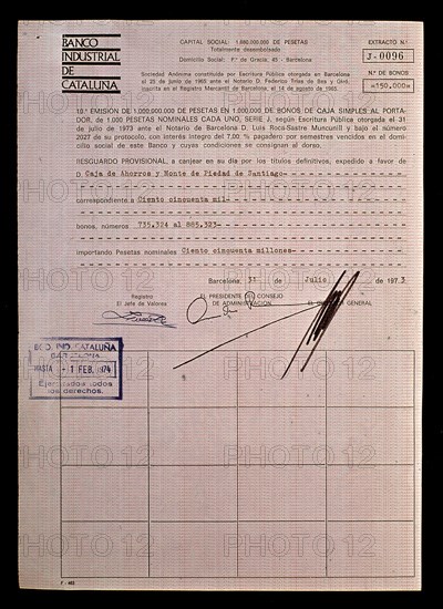 BONO CAJA BANCO INDUSTRIAL CATALUNA 31/JUL/1963
MADRID, CONFEDERACION DE CAJAS AHORROS
MADRID
This image is not downloadable. Contact us for the high res.