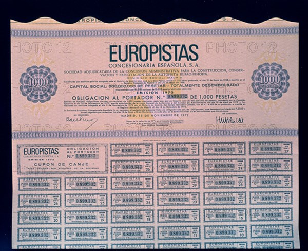 OBLIGACION EUROPISTAS        MADRID 18/NOV/1972
MADRID, CONFEDERACION DE CAJAS AHORROS
MADRID