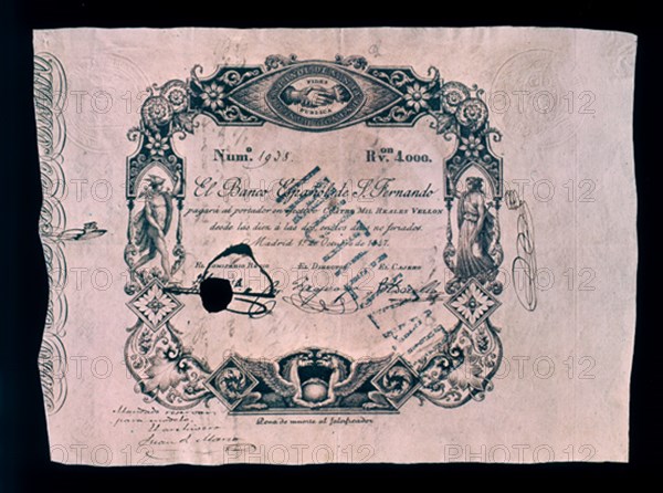 BILLETE DE 4000 REALES 1847
MADRID, BANCO DE ESPAÑA-DOCUMENTOS
MADRID