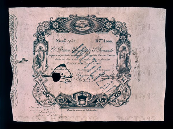 BILLETE DE 4000 REALES 1847
MADRID, BANCO DE ESPAÑA-DOCUMENTOS
MADRID