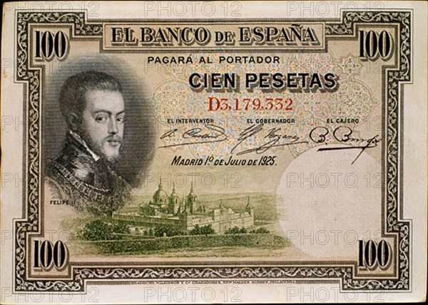 BILLETE DE 100 PESETAS 1925-ANVERSO
MADRID, BANCO DE ESPAÑA-DOCUMENTOS
MADRID

This image is not downloadable. Contact us for the high res.