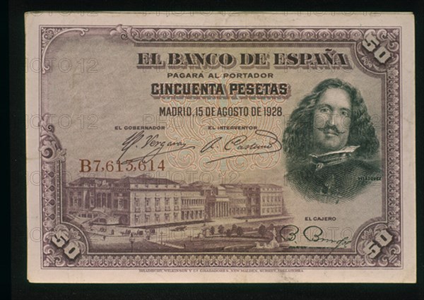 BILLETE DE 5O PESETAS 1928-ANVERSO
MADRID, BANCO DE ESPAÑA-DOCUMENTOS
MADRID