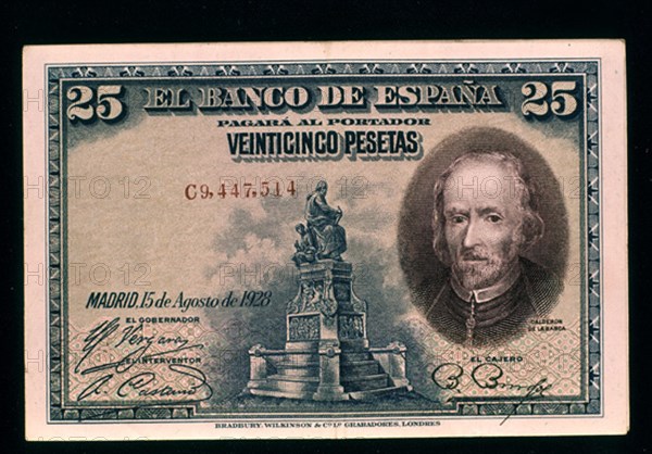 BILLETE DE 25 PESETAS 1928-ANVERSO
MADRID, BANCO DE ESPAÑA-DOCUMENTOS
MADRID