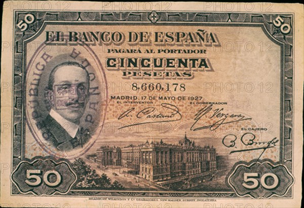 BILLETE DE 50 PESETAS 1927
MADRID, BANCO DE ESPAÑA-DOCUMENTOS
MADRID