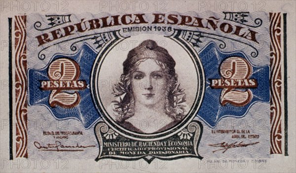 BILLETE DE 2 PESETAS 1936
MADRID, BANCO DE ESPAÑA-DOCUMENTOS
MADRID