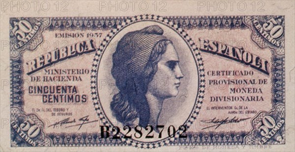 BILLETE DE 50 CENTIMOS 1937
MADRID, BANCO DE ESPAÑA-DOCUMENTOS
MADRID