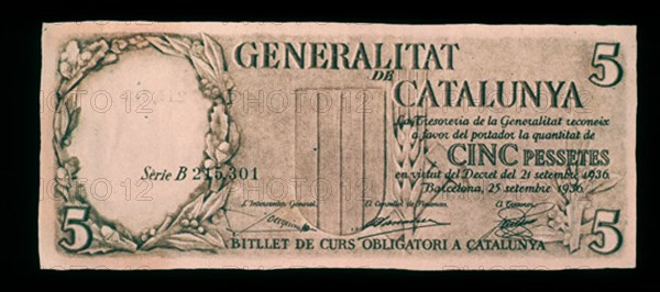 BILLETE DE 5 PESETAS 1936
MADRID, BANCO DE ESPAÑA-DOCUMENTOS
MADRID

This image is not downloadable. Contact us for the high res.