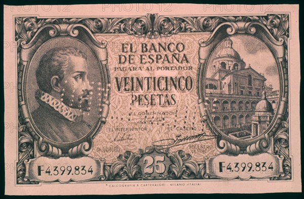 BILLETE DE 25 PESETAS 1940
MADRID, BANCO DE ESPAÑA-DOCUMENTOS
MADRID