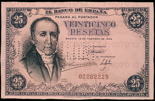 BILLETE DE 25 PESETAS 1946
MADRID, BANCO DE ESPAÑA-DOCUMENTOS
MADRID

This image is not downloadable. Contact us for the high res.