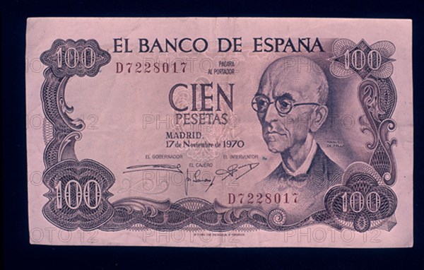 BILLETE DE 100 PESETAS 1970-ANVERSO
MADRID, BANCO DE ESPAÑA-DOCUMENTOS
MADRID