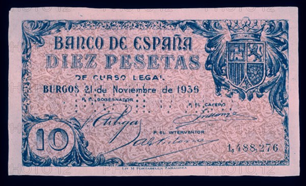 BILLETE DE 10 PESETAS 1936
MADRID, BANCO DE ESPAÑA-DOCUMENTOS
MADRID

This image is not downloadable. Contact us for the high res.