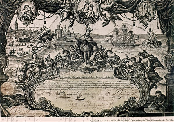 ACCION REAL COMPANIA SAN FERNANDO SEVILLA 23/AGO/1748
MADRID, BANCO DE ESPAÑA-DOCUMENTOS
MADRID