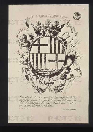 ESCUDO DE ARMAS PARA CUERPOS DE COMERCIO CATALANES
BARCELONA, BIBLIOTECA DE CATALUÑA
BARCELONA
This image is not downloadable. Contact us for the high res.