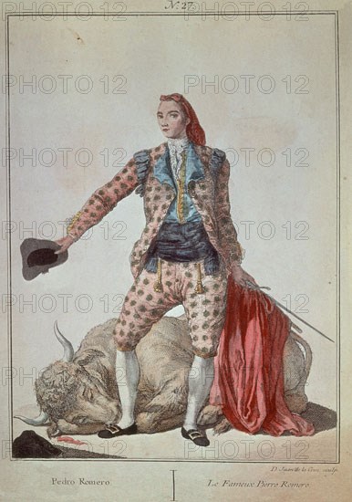 CRUZ CANO Y OLMEDILLA JUAN DE LA 1734/90
COLECCION DE TRAJES DE ESPAÑA-1777-EL TORERO PEDRO ROMERO (1754/1839) - GRABADO ESPAÑOL S XVIII
PARIS, COLECCION PARTICULAR
FRANCIA