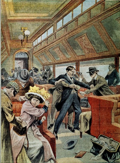 DUFRESNE PAUL
BANDIDOS EN UN TREN.GRABADO POR LAUREYS
PARIS, COLECCION PARTICULAR
FRANCIA