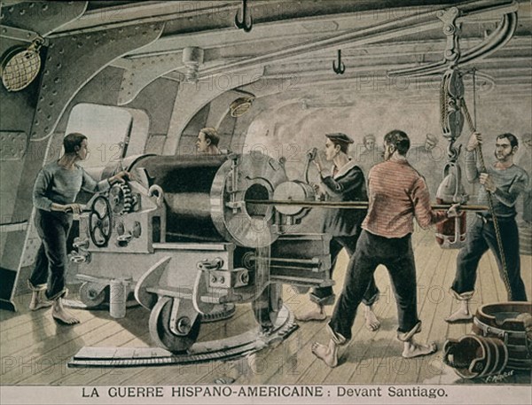 GUERRA DE CUBA (HISPANO AMERICANA) - CAÑON EN EL BARCO
PARIS, COLECCION PARTICULAR
FRANCIA