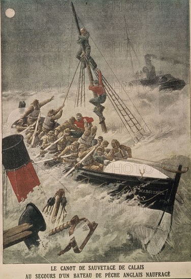 GUERRA DEL 14-BOTE SALVAVIDAS DE CALAIS AL SOCORRO DEL BARCO DE PESCA INGLES NAUFRAGADO
PARIS, COLECCION PARTICULAR
FRANCIA
