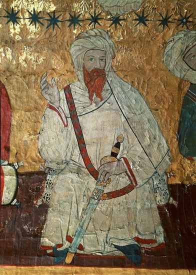 PINTURAS DE LA BOVEDA CENTRAL-S XV-RETRATOS DE LOS PRIMEROS REYES DE LA DINASTIA NAZARI-
GRANADA, ALHAMBRA-SALA DE LOS REYES
GRANADA