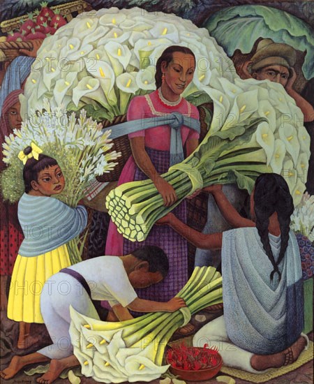 Rivera, Woman selling arum lilies